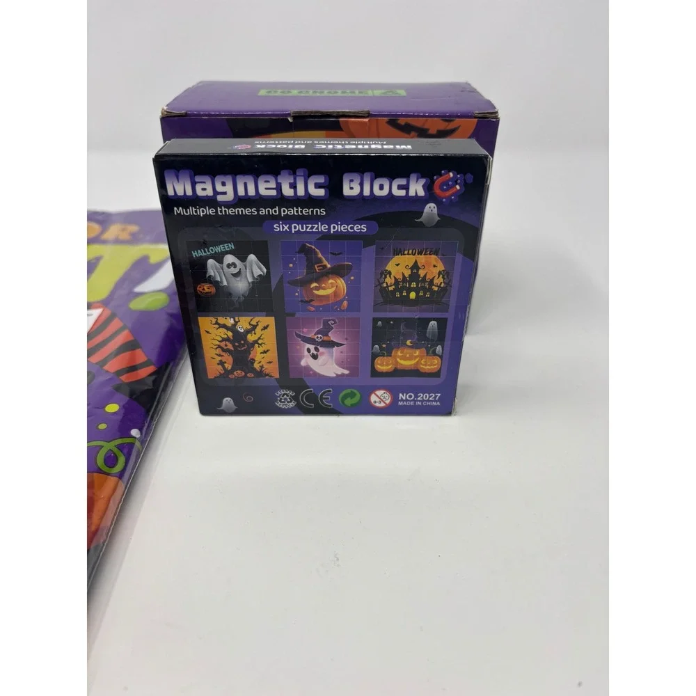 Halloween Bundle Table Covers Go Gnome Lantern Figurines Magnetic Block Puzzle